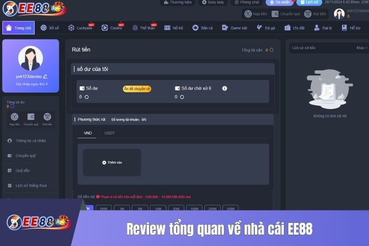 Review tổng quan về nhà cái EE88